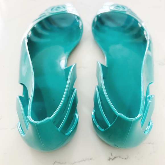 Gucci Blue Interlocking G Logo Rubber D'Orsay Flats - Picture 6 of 6